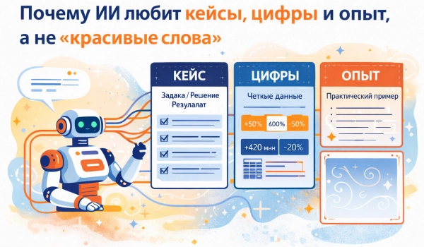 Почему ИИ любит кейсы, цифры и опыт, а не «красивые слова»